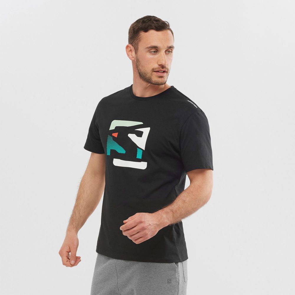 Salomon Israel OUTLIFE GRAPHIC DISRUPTED LOGO SS M - Mens T shirts - Black (MKAU-35687)